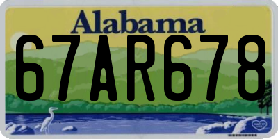 AL license plate 67AR678