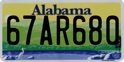 AL license plate 67AR680