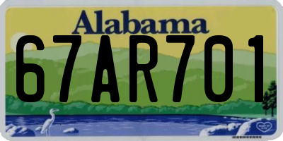 AL license plate 67AR701