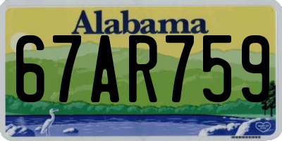 AL license plate 67AR759