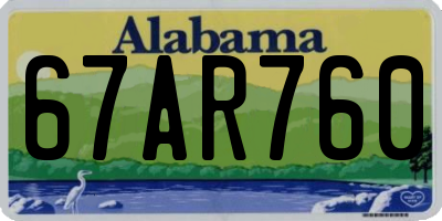 AL license plate 67AR760