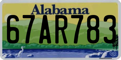 AL license plate 67AR783