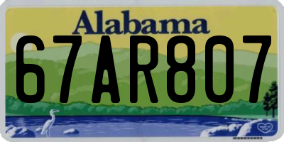 AL license plate 67AR807