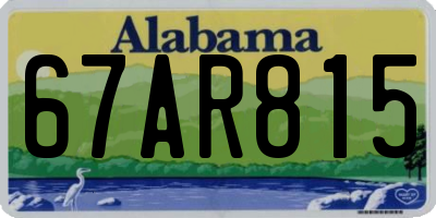 AL license plate 67AR815