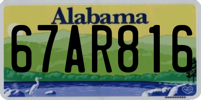 AL license plate 67AR816