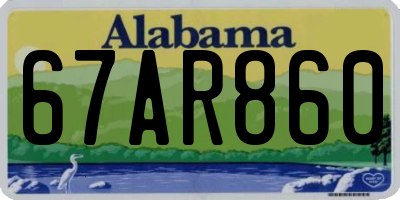 AL license plate 67AR860