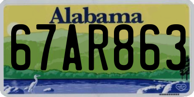 AL license plate 67AR863