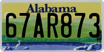 AL license plate 67AR873