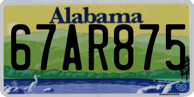 AL license plate 67AR875