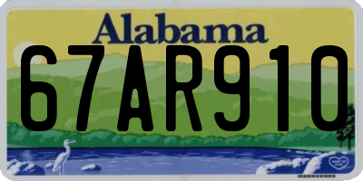 AL license plate 67AR910