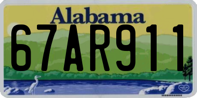 AL license plate 67AR911