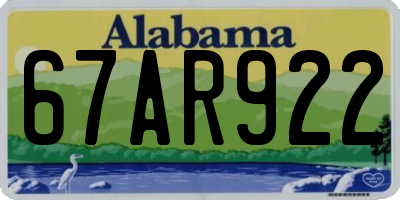AL license plate 67AR922