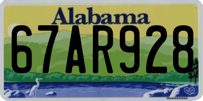 AL license plate 67AR928