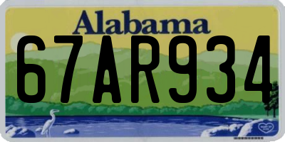 AL license plate 67AR934