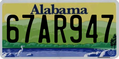 AL license plate 67AR947