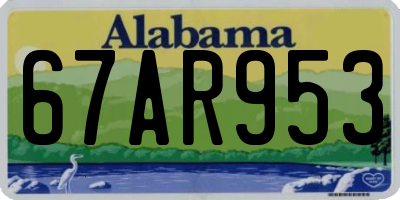 AL license plate 67AR953