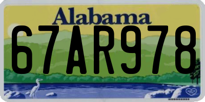 AL license plate 67AR978