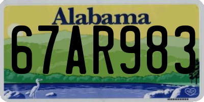 AL license plate 67AR983