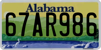 AL license plate 67AR986