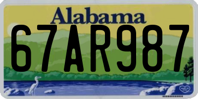 AL license plate 67AR987