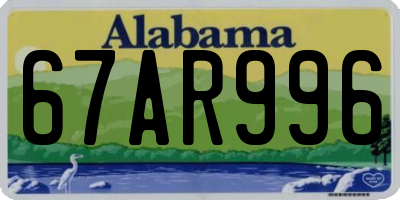 AL license plate 67AR996
