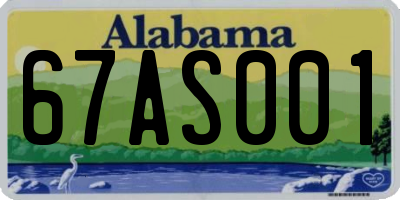 AL license plate 67AS001