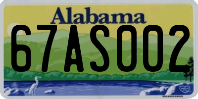 AL license plate 67AS002