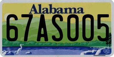 AL license plate 67AS005