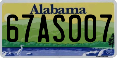AL license plate 67AS007