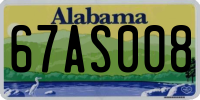 AL license plate 67AS008
