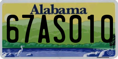 AL license plate 67AS010