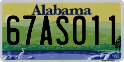 AL license plate 67AS011