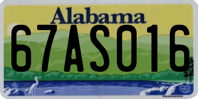 AL license plate 67AS016