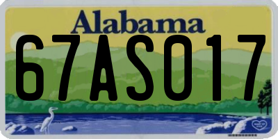 AL license plate 67AS017