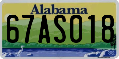 AL license plate 67AS018