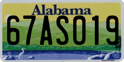 AL license plate 67AS019