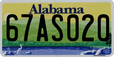 AL license plate 67AS020