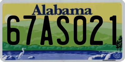 AL license plate 67AS021