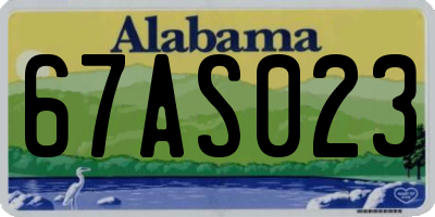 AL license plate 67AS023