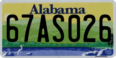AL license plate 67AS026