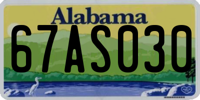 AL license plate 67AS030