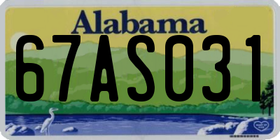 AL license plate 67AS031