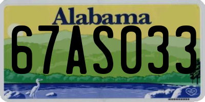 AL license plate 67AS033
