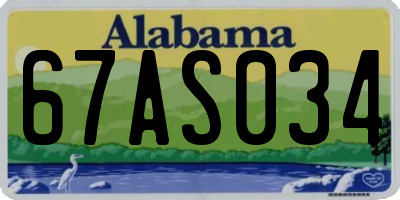 AL license plate 67AS034
