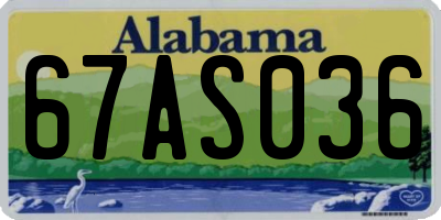 AL license plate 67AS036