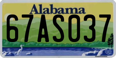 AL license plate 67AS037