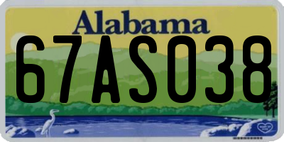 AL license plate 67AS038