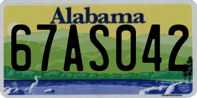 AL license plate 67AS042