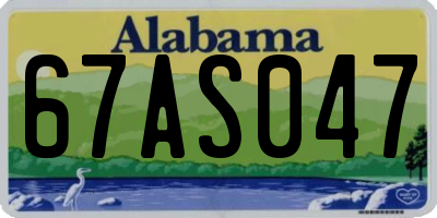 AL license plate 67AS047