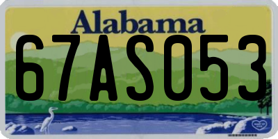 AL license plate 67AS053
